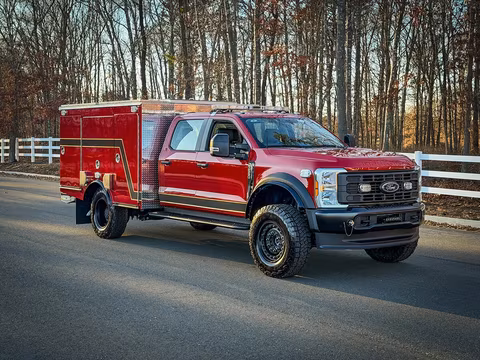 Fire department truck on Founders tires