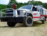 Utility fire truck with Founders tires