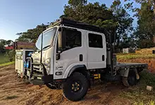 Flatbad truck with Founders Tires