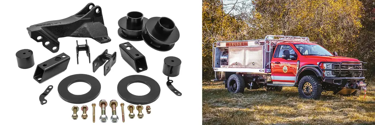 Firetruck equipped with Founders lift kit
