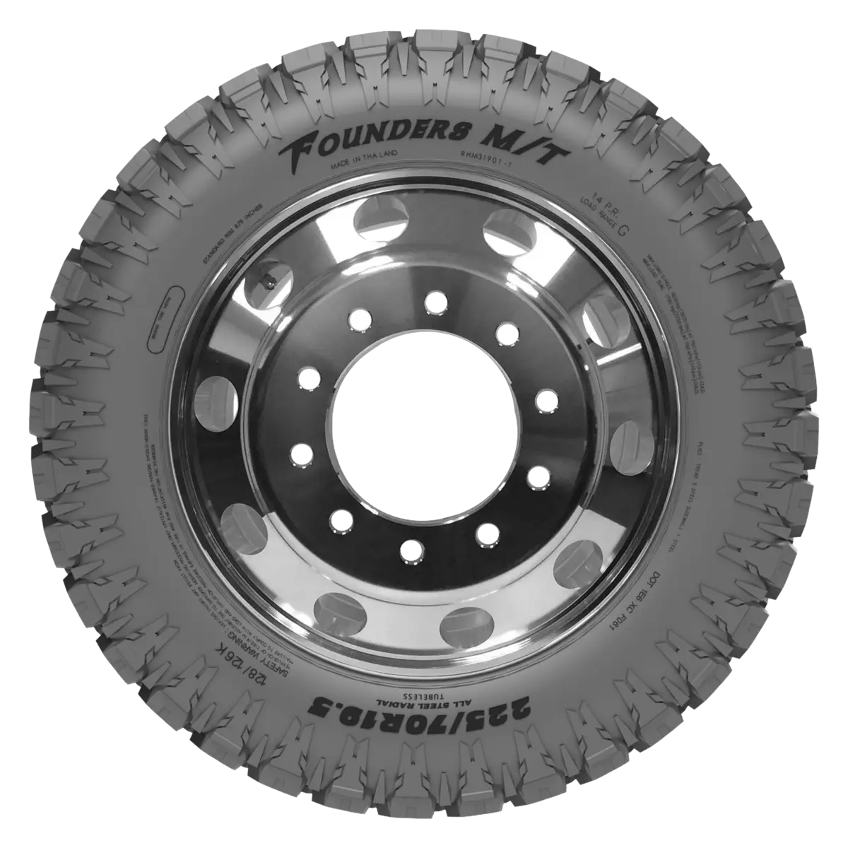 Founders 225 tire - side