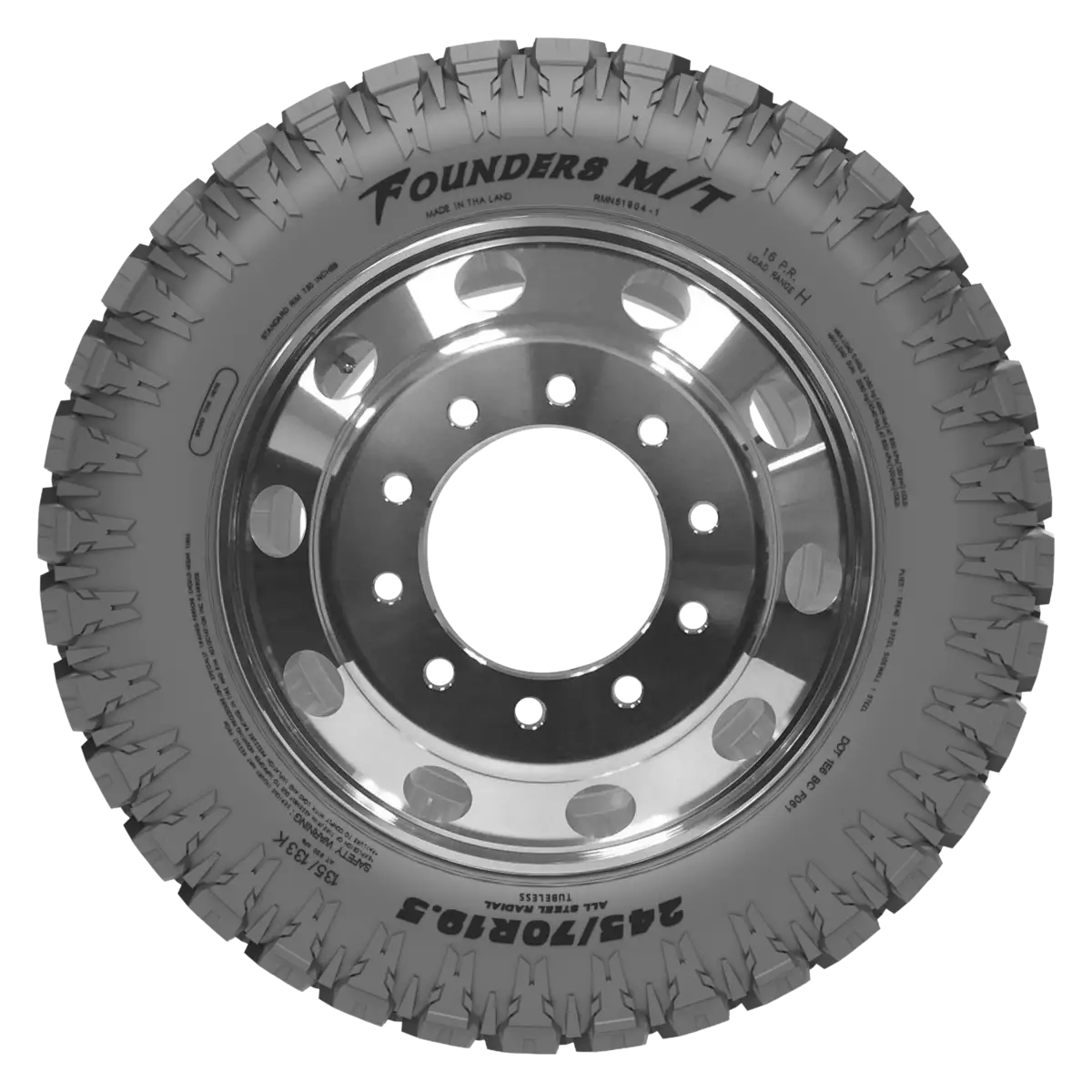 Founders 245 tire - side
