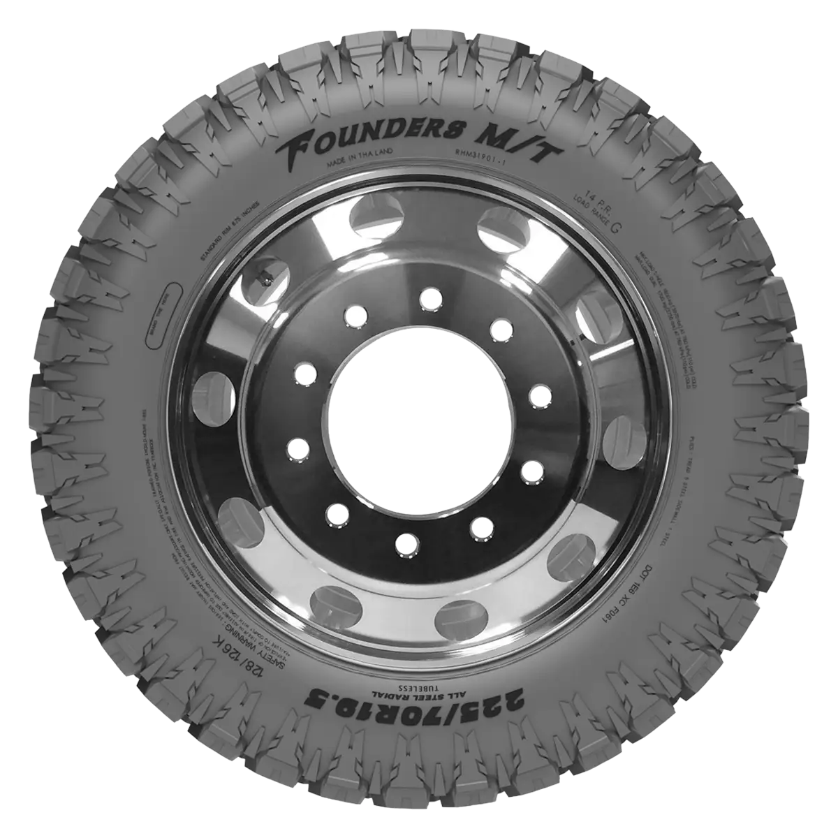 Founders 225 tire - side
