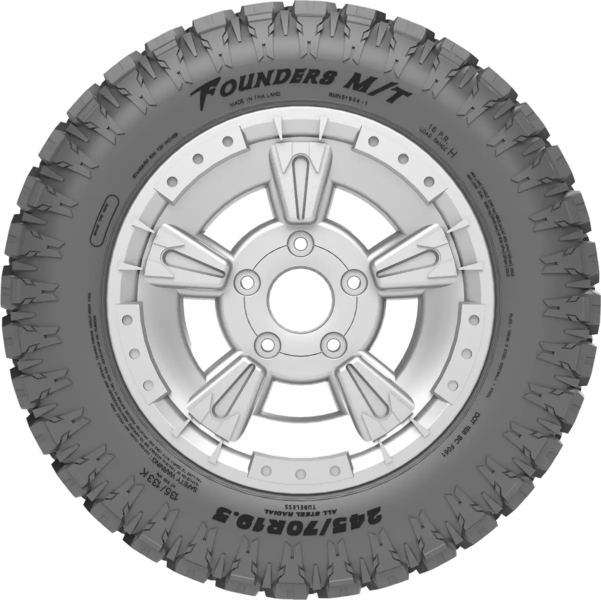 Founders 225 tire - side